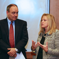 Vice Provost and Reves Center Director Stephen Hanson introduced Ellen Stofan.